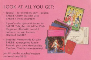 barbie fan club membership card