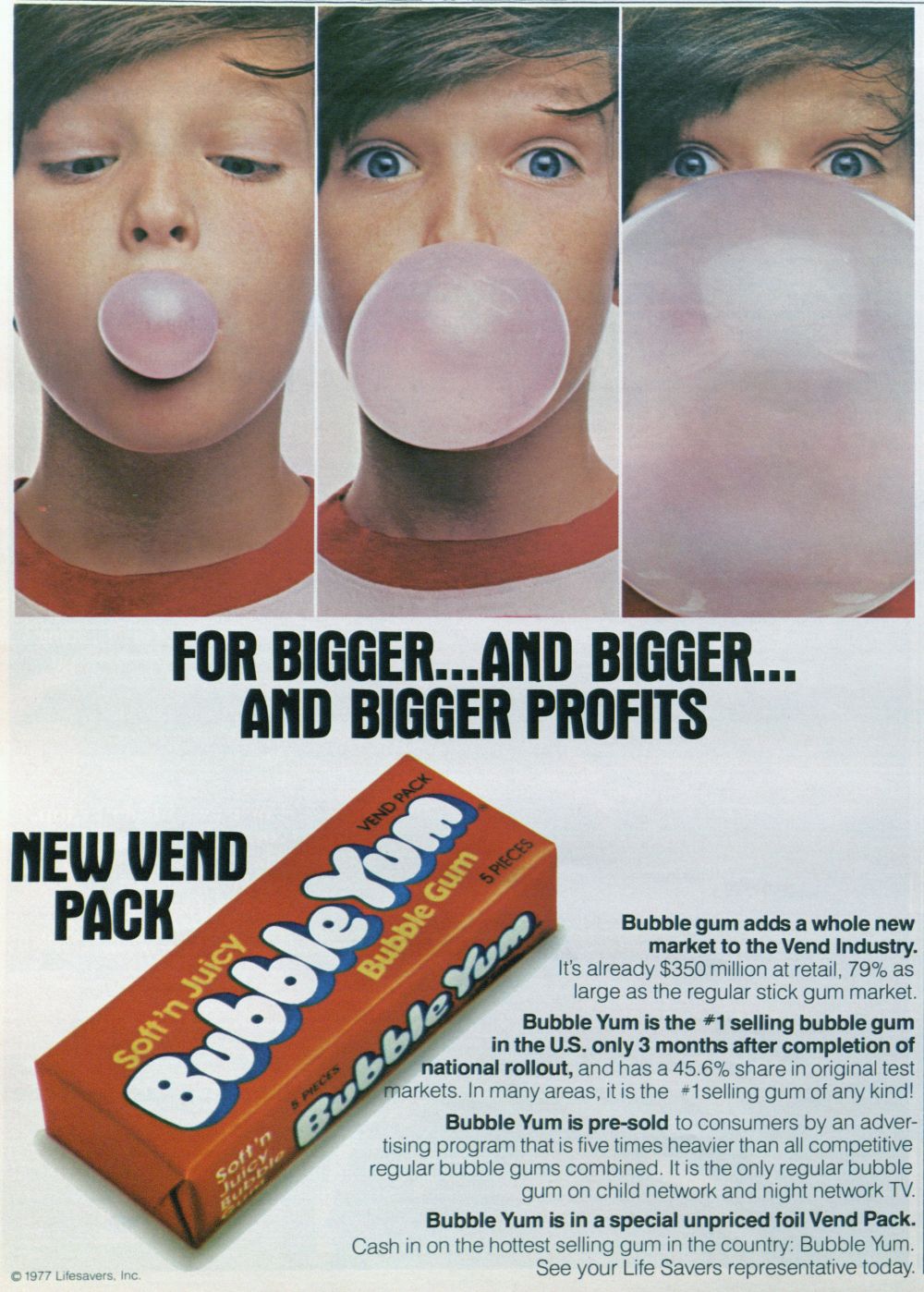 <b>Bubble Yum</b> ad from 1977 - bubbly_yum_1977_ad